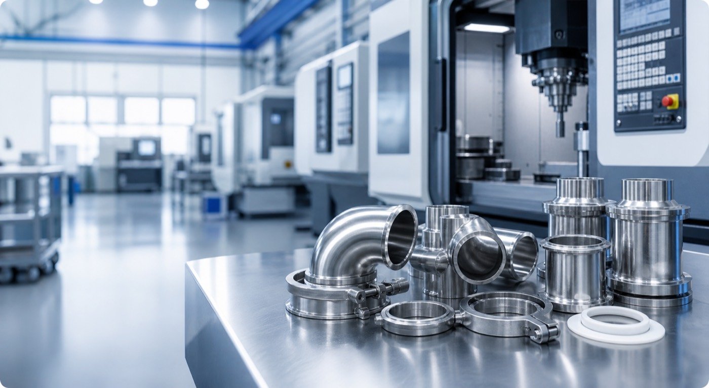 OEM stainless steel sanitary pipe fittings manufacturing